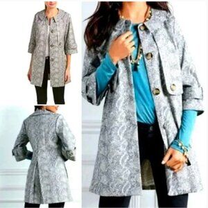 CAbi Camille Trench Coat in Grey